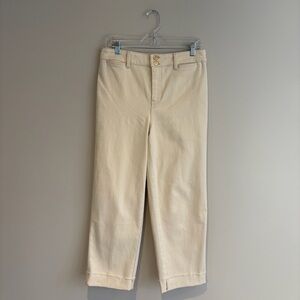 Talbots Easy Straight Cream Ankle Jean